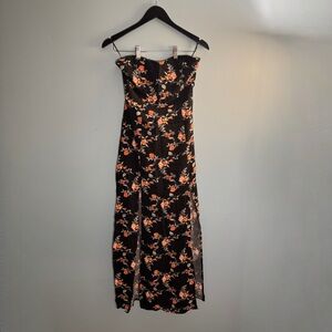 Off the shoulder floral maxi dress with slit